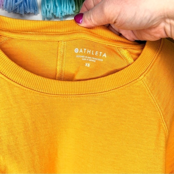 Athleta Orange Tie Dye Ombré Pullover Crewneck Sweatshirt Size Extra Small - Picture 7 of 16